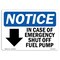 Signmission OSHA Notice, 5" Height, In Case Of Emergency Shut Off Sign With Symbol, 7" X 5", Landscape OS-NS-D-57-L-13664 - alternate 1